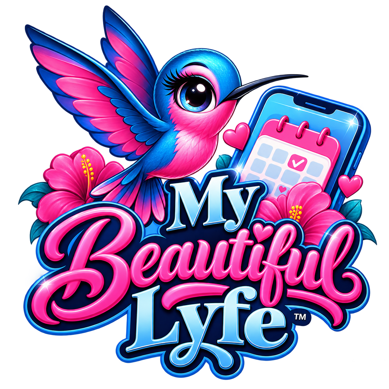 Colorful hummingbird and My Beautiful Lyfe logo